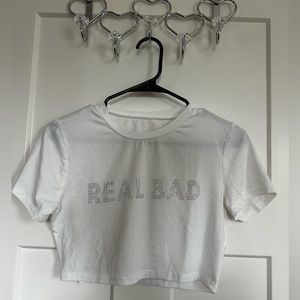 Rhinestone Crop Top 🤍